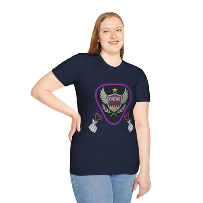 Qatar Pride Unisex Softstyle T-Shirt, Casual Wear, Sports Apparel, Gift for Fans, Travel Souvenir, Unique Design