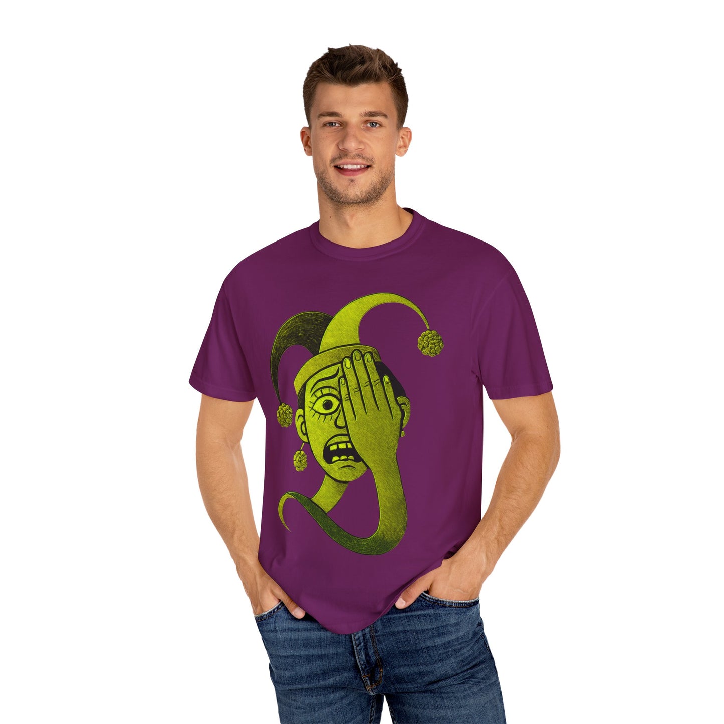 Garment-Dyed T-shirt 'i can't see' Design