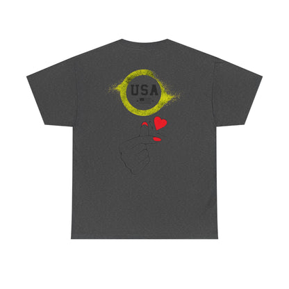 USA Love Graphic Tee, Unisex Cotton Shirt for Holidays, Gifts, Events, Patriotic Wear, Fun Fashion
