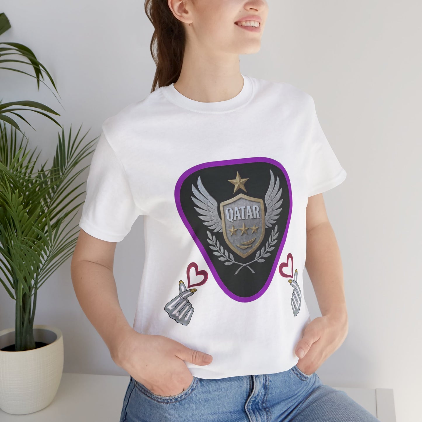 T-Shirt QATAR LOVE Unisex Jersey Short Sleeve Tee