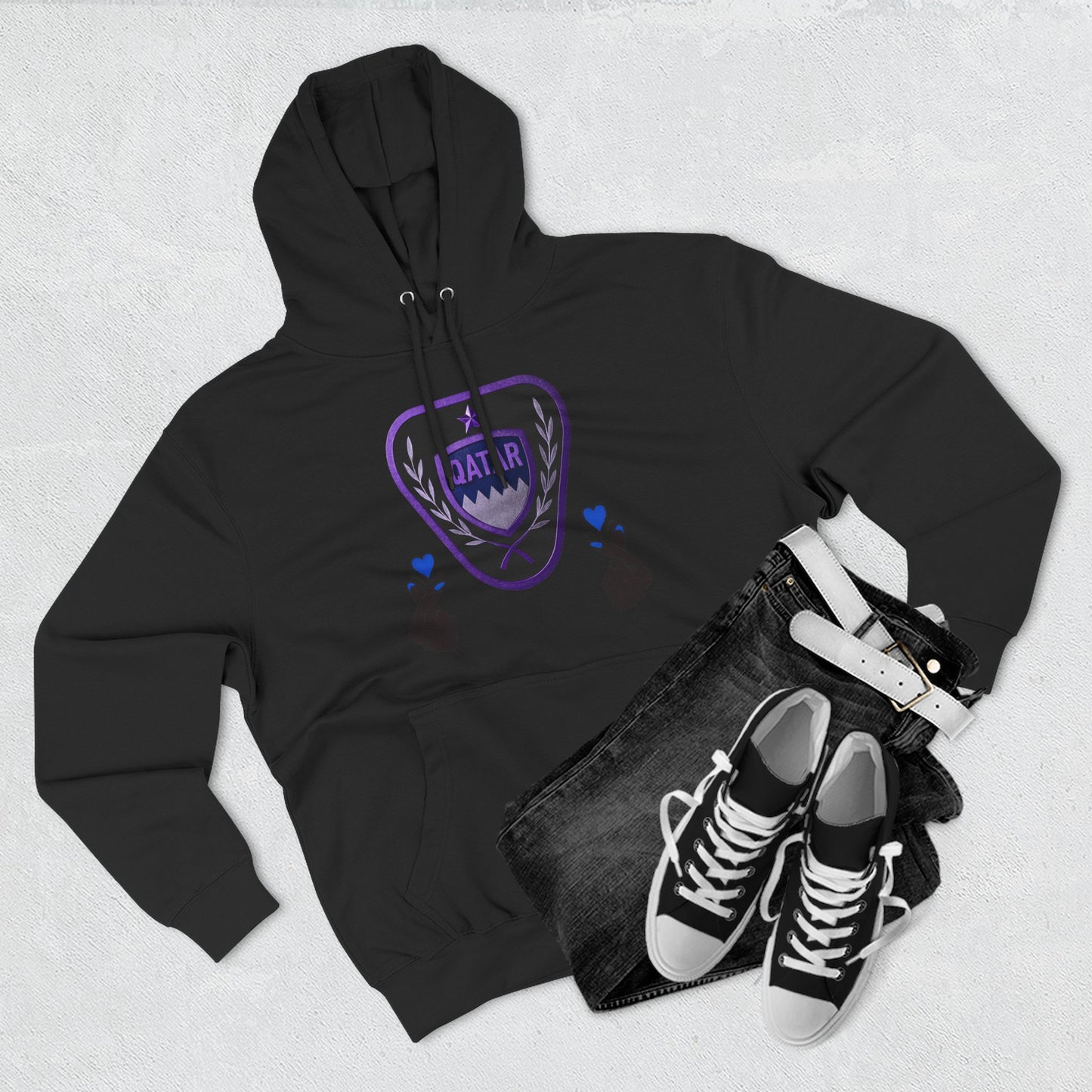 Fleece Hoodie - Qatar Love Design