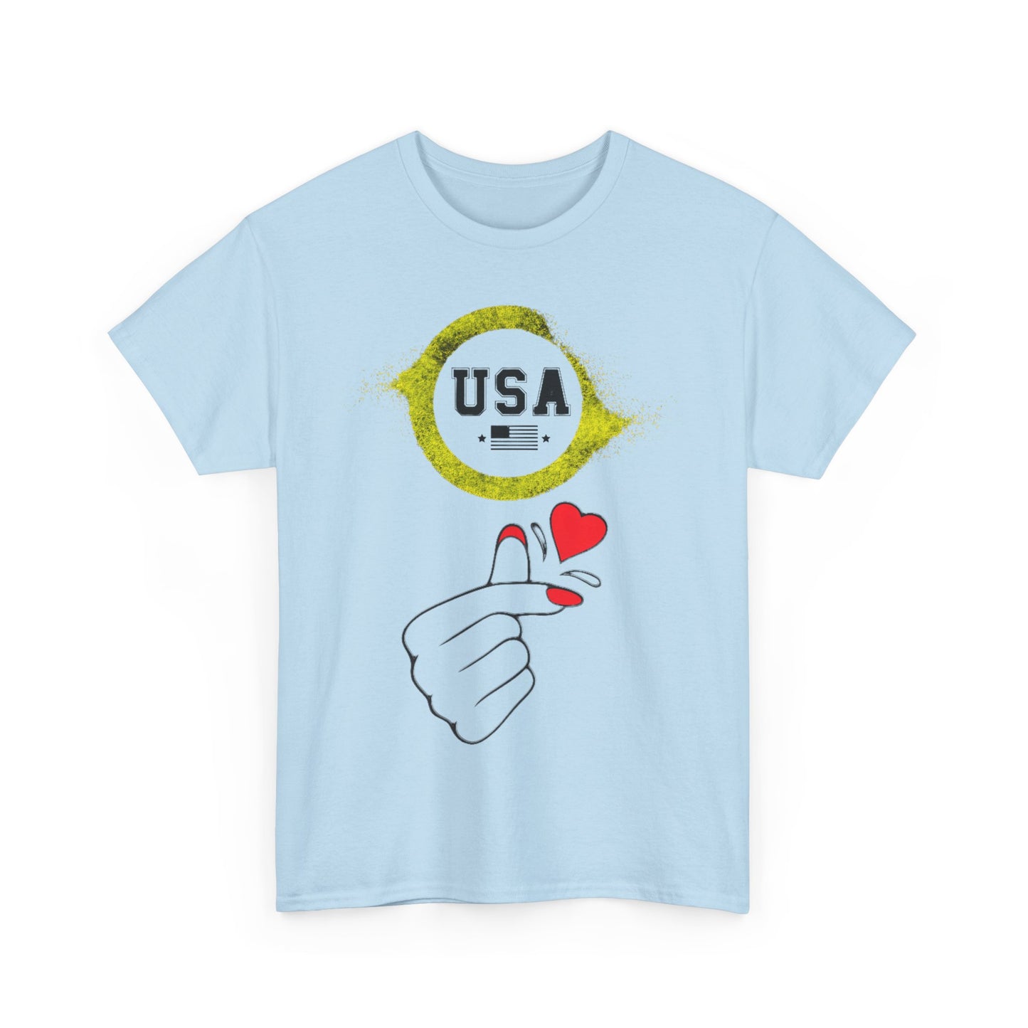 USA Love Graphic Tee, Unisex Cotton Shirt for Holidays, Gifts, Events, Patriotic Wear, Fun Fashion