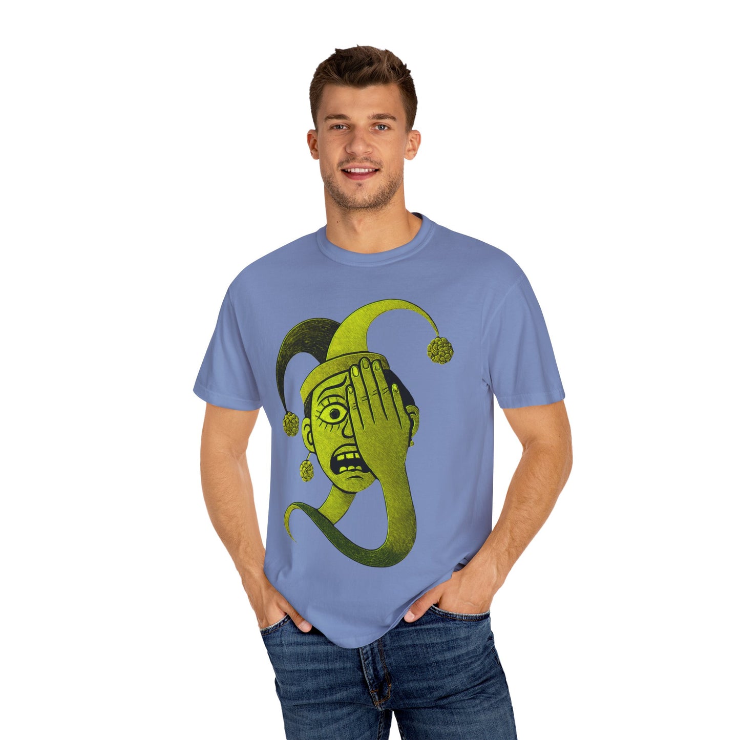 Garment-Dyed T-shirt 'i can't see' Design