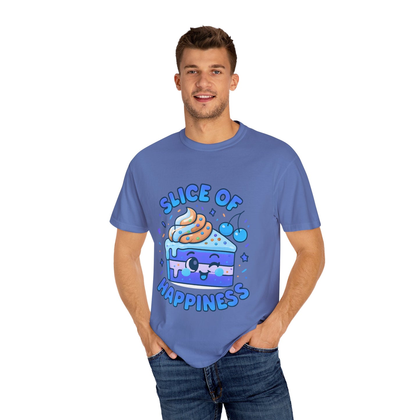 Colorful Slice of Happiness T-Shirt, Cute Dessert Tee, Unisex Graphic Tee, Sweet Gift for Foodies, Fun Casual Wear