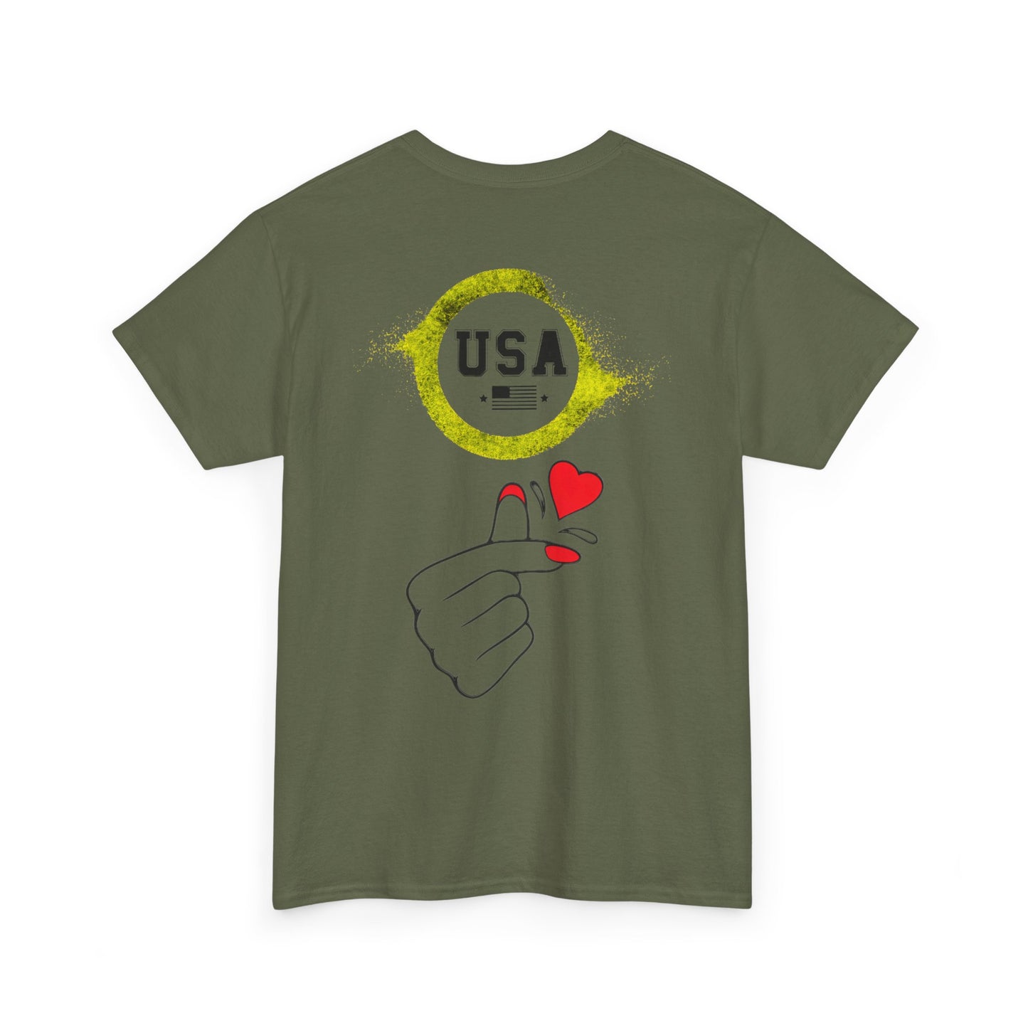 USA Love Graphic Tee, Unisex Cotton Shirt for Holidays, Gifts, Events, Patriotic Wear, Fun Fashion