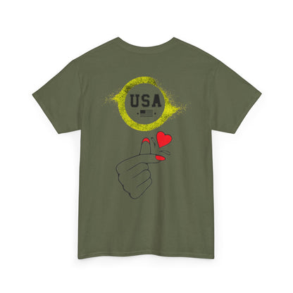 USA Love Graphic Tee, Unisex Cotton Shirt for Holidays, Gifts, Events, Patriotic Wear, Fun Fashion