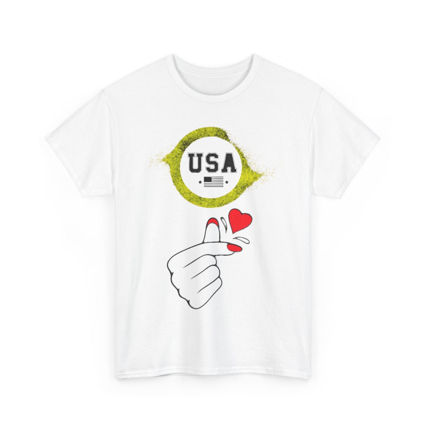 USA Love Graphic Tee, Unisex Cotton Shirt for Holidays, Gifts, Events, Patriotic Wear, Fun Fashion