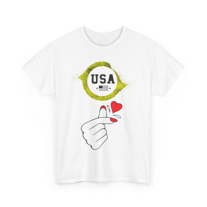 USA Love Graphic Tee, Unisex Cotton Shirt for Holidays, Gifts, Events, Patriotic Wear, Fun Fashion