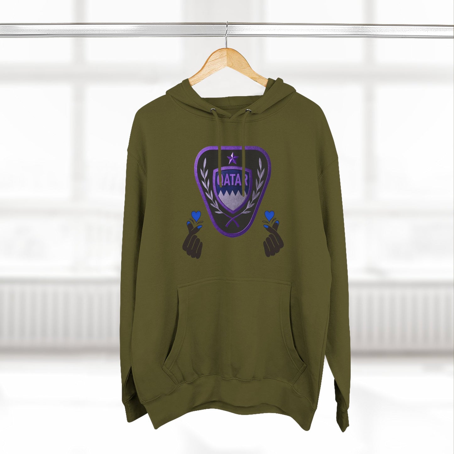 Fleece Hoodie - Qatar Love Design