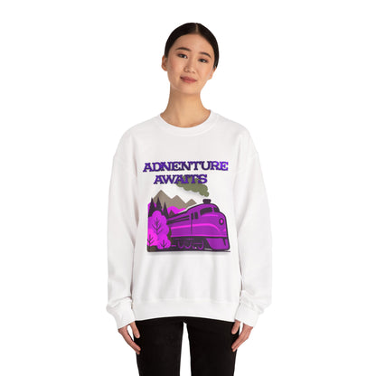 Vintage Train Adventure Sweatshirt - Cozy Travel Design