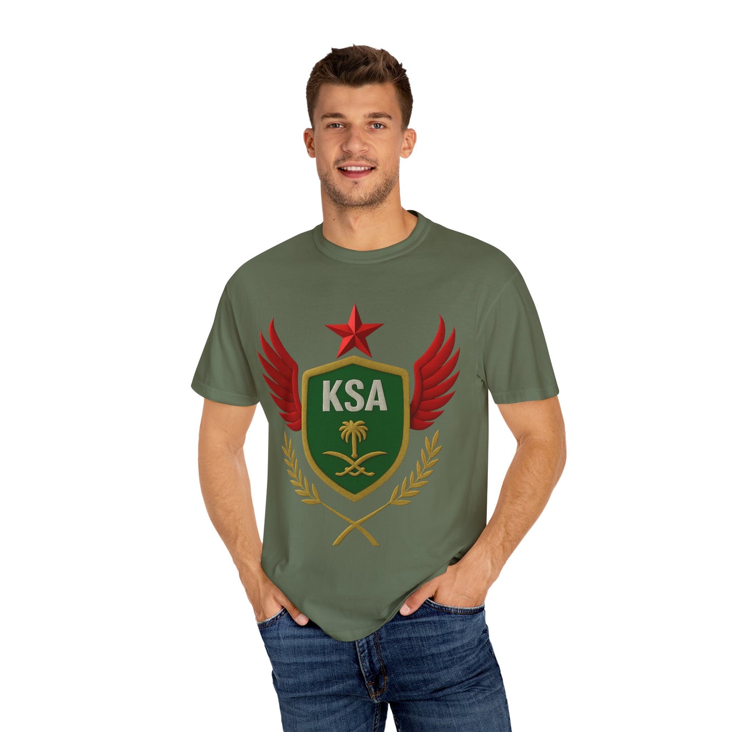 KSA Inspired Unisex Garment-Dyed T-shirt | Casual Style Tee, Graphic Shirt, Unique Design, Gift for Fans, Summer Fashion