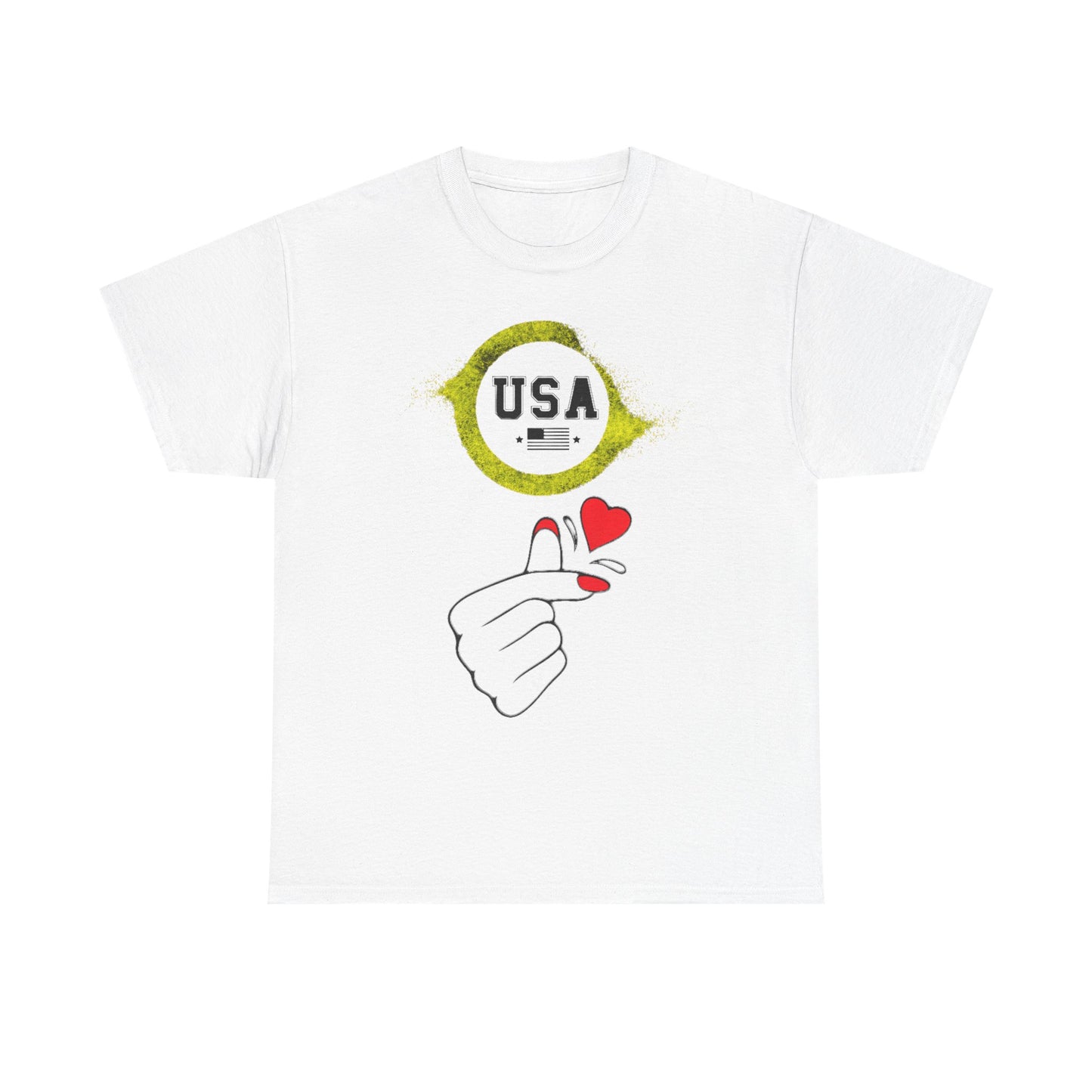 USA Love Graphic Tee, Unisex Cotton Shirt for Holidays, Gifts, Events, Patriotic Wear, Fun Fashion