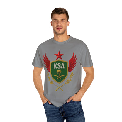 KSA Inspired Unisex Garment-Dyed T-shirt | Casual Style Tee, Graphic Shirt, Unique Design, Gift for Fans, Summer Fashion