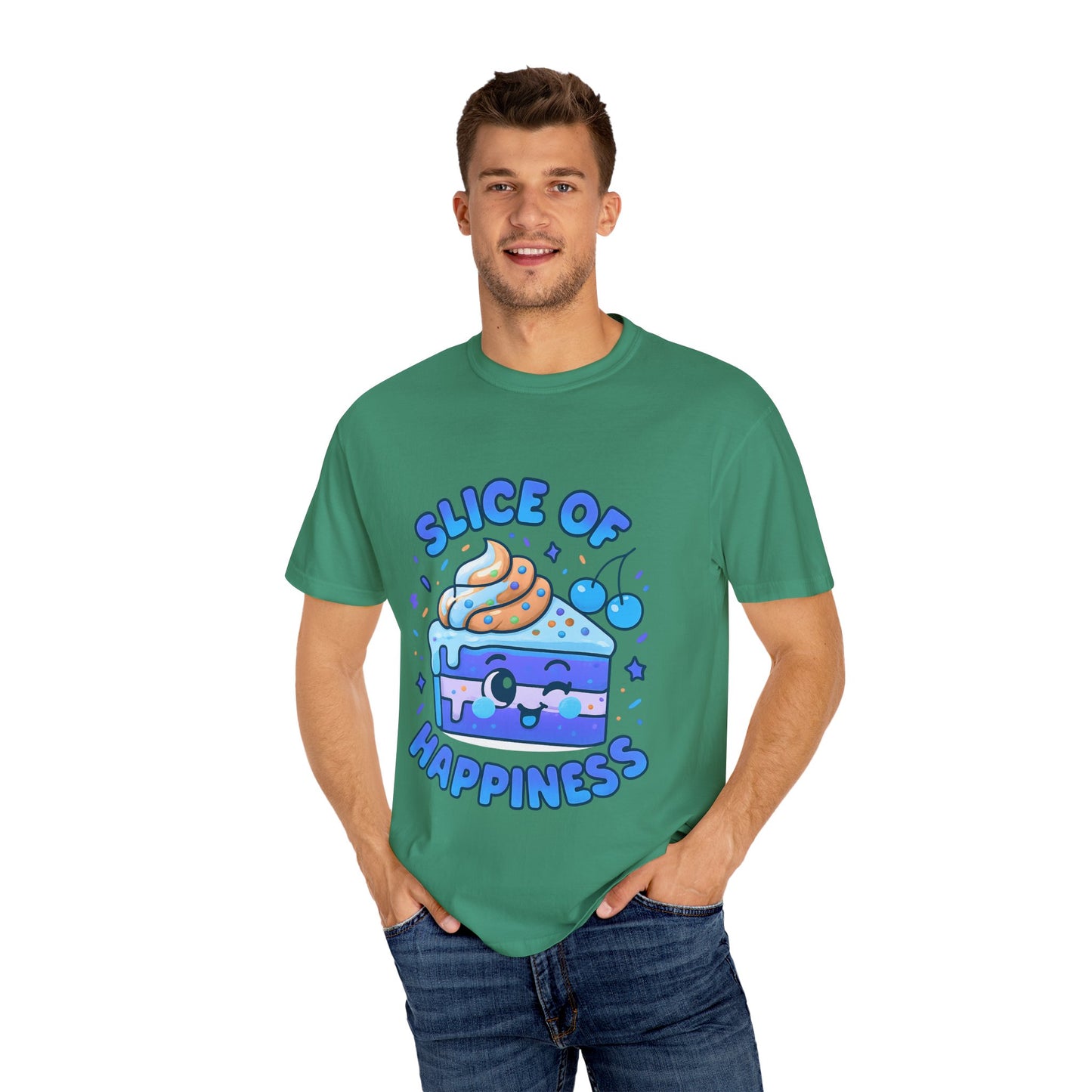 Colorful Slice of Happiness T-Shirt, Cute Dessert Tee, Unisex Graphic Tee, Sweet Gift for Foodies, Fun Casual Wear