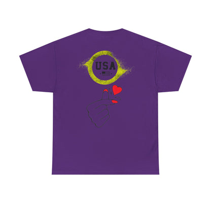 USA Love Graphic Tee, Unisex Cotton Shirt for Holidays, Gifts, Events, Patriotic Wear, Fun Fashion