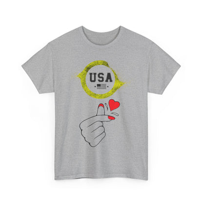 USA Love Graphic Tee, Unisex Cotton Shirt for Holidays, Gifts, Events, Patriotic Wear, Fun Fashion