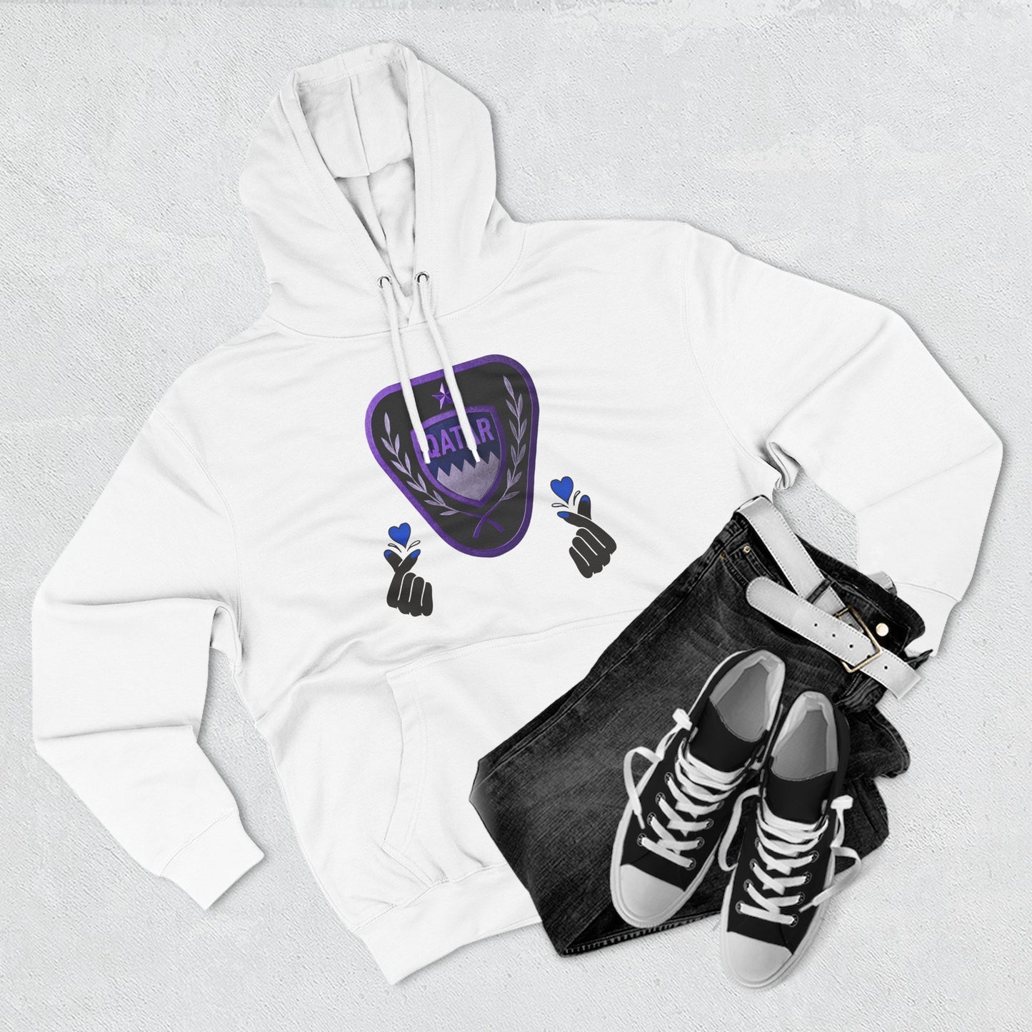 Fleece Hoodie - Qatar Love Design
