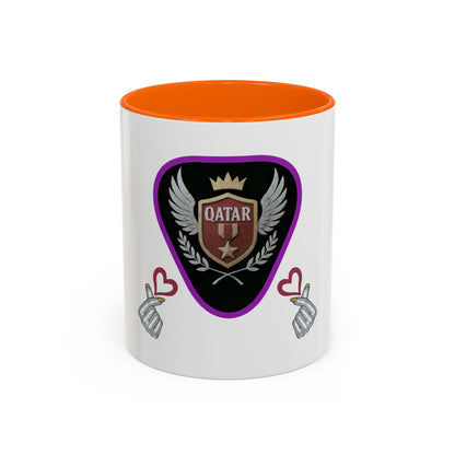 Qatar-Inspired Accent Coffee Mug, Unique Gift for Coffee Lovers, Personalized Mug for Friends, Stylish Office Cup, Perfect for Everyday Use