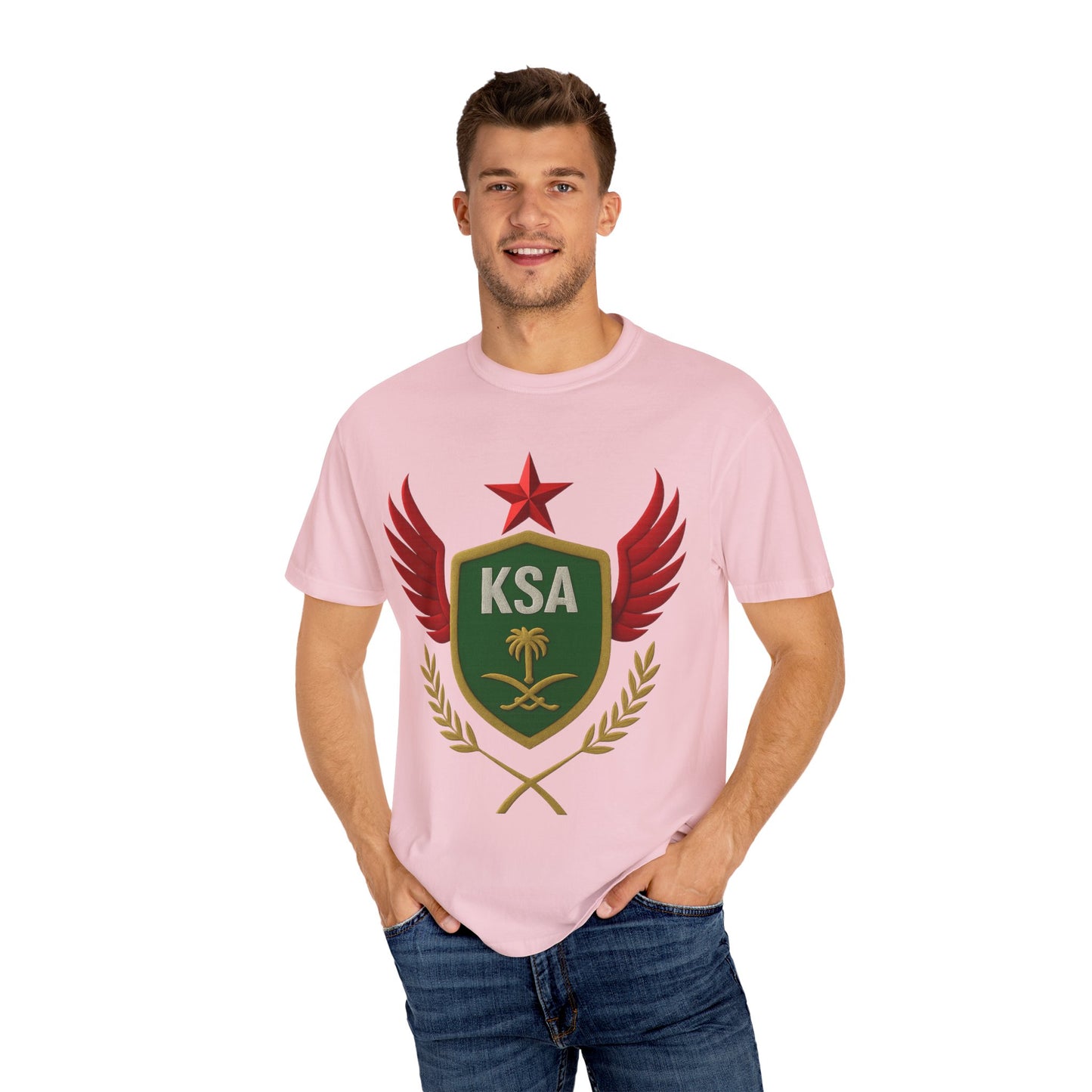 KSA Inspired Unisex Garment-Dyed T-shirt | Casual Style Tee, Graphic Shirt, Unique Design, Gift for Fans, Summer Fashion