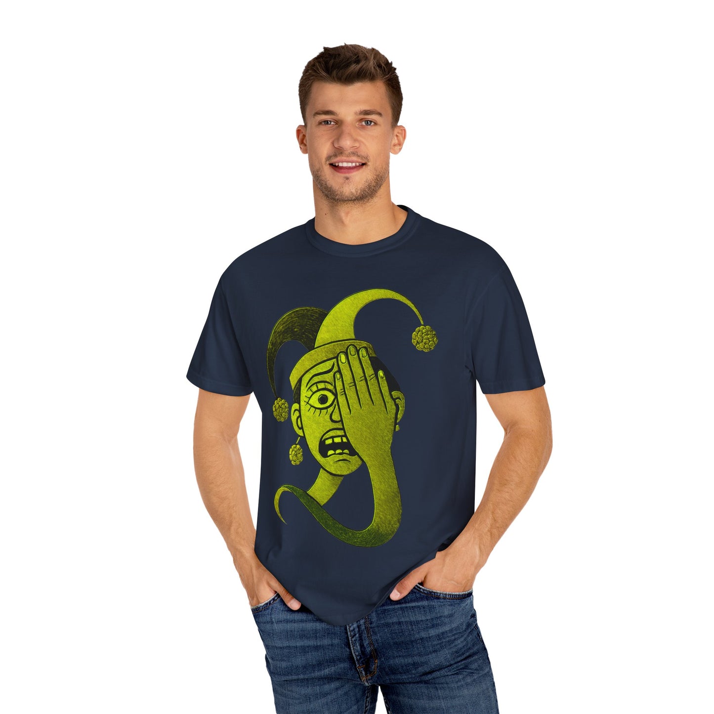 Garment-Dyed T-shirt 'i can't see' Design