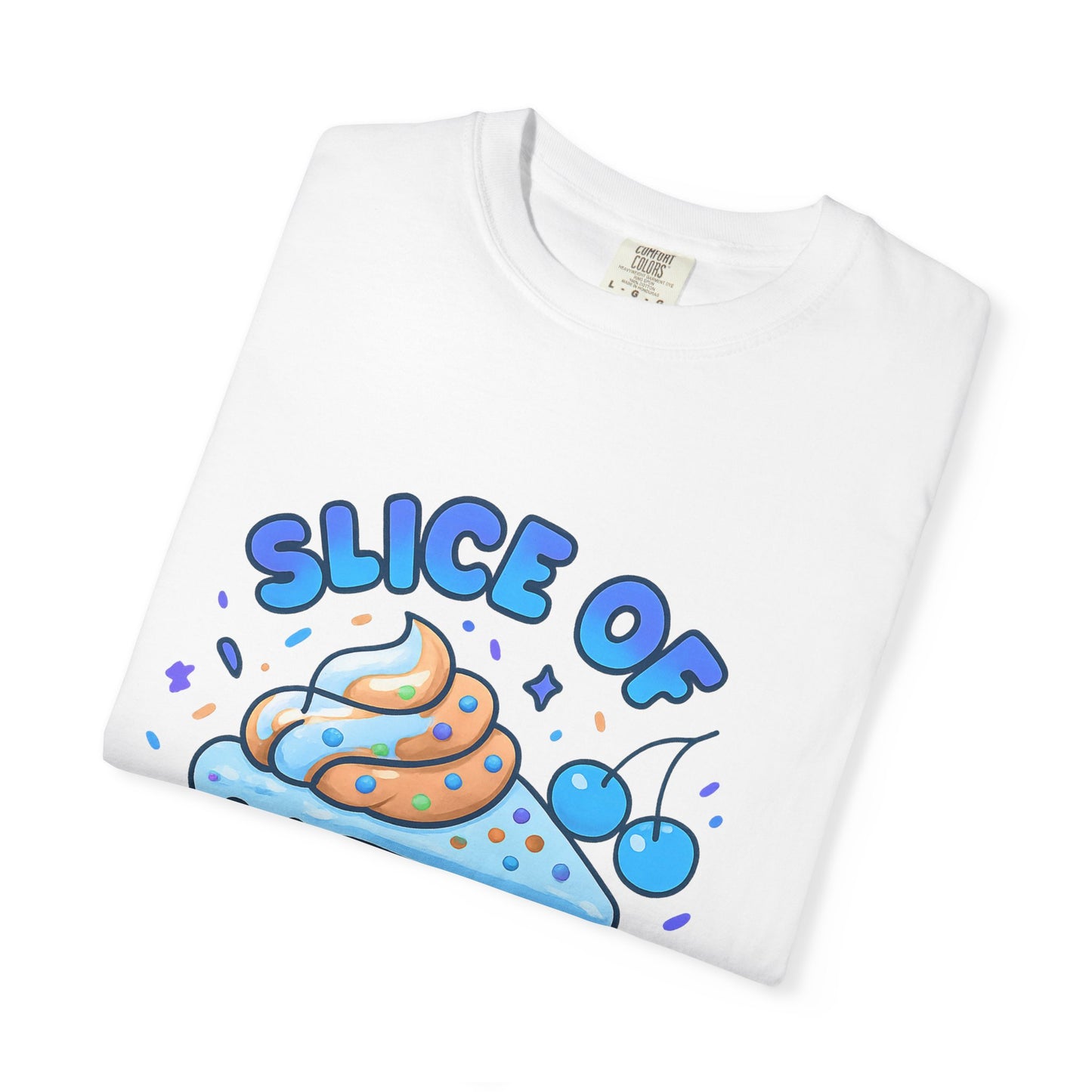 Colorful Slice of Happiness T-Shirt, Cute Dessert Tee, Unisex Graphic Tee, Sweet Gift for Foodies, Fun Casual Wear