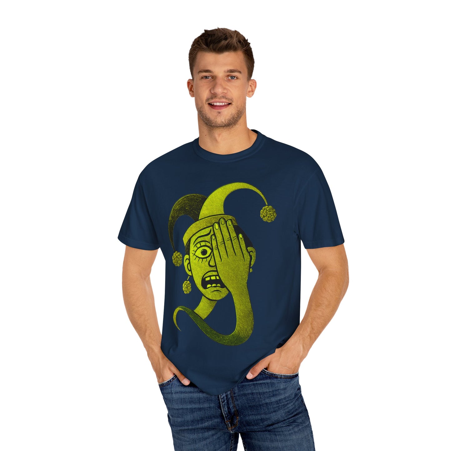 Garment-Dyed T-shirt 'i can't see' Design