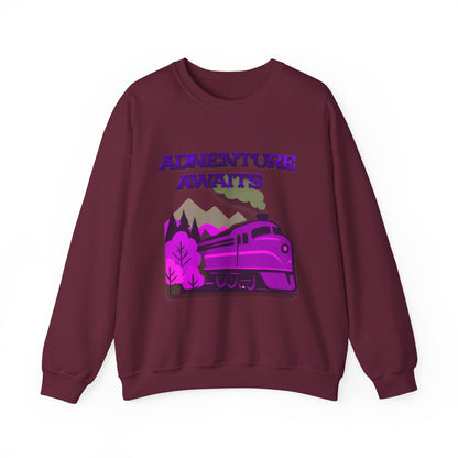 Vintage Train Adventure Sweatshirt - Cozy Travel Design