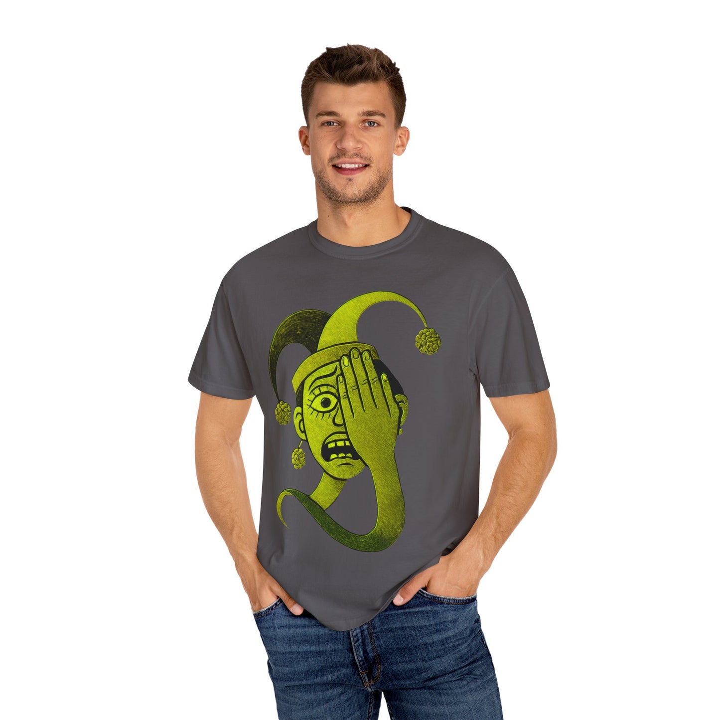 Garment-Dyed T-shirt 'i can't see' Design