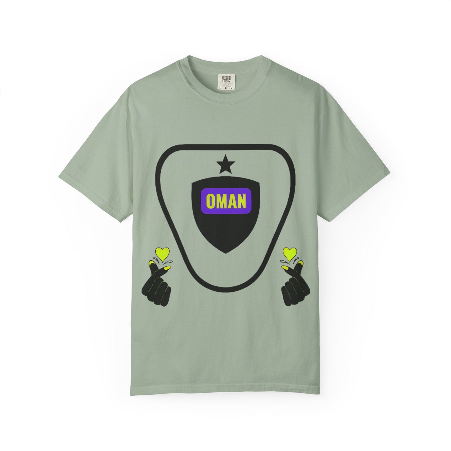 Oman Shield T-Shirt, Unisex Garment-Dyed Tee, Casual Wear, Travel Souvenir, Unique Gift, Everyday Comfort