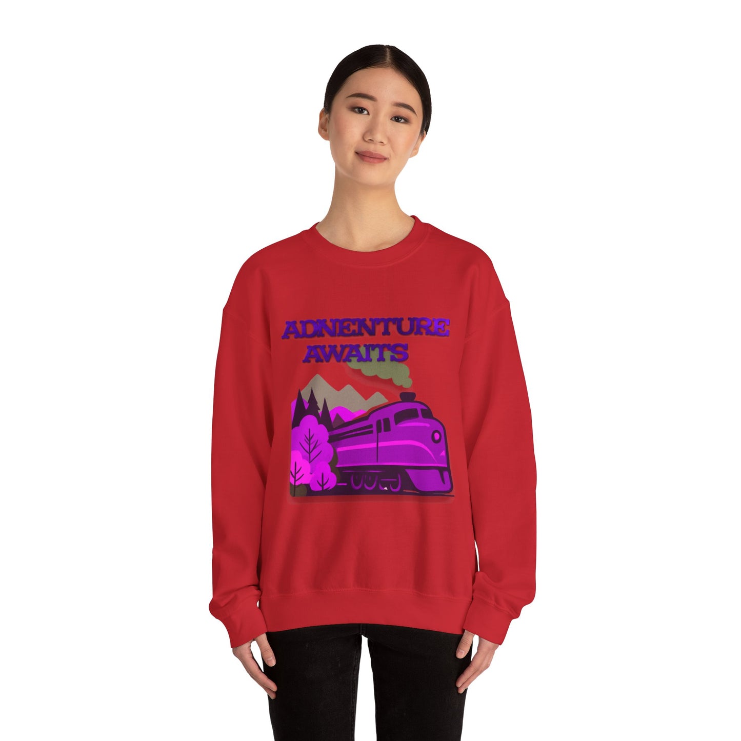 Vintage Train Adventure Sweatshirt - Cozy Travel Design