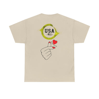 USA Love Graphic Tee, Unisex Cotton Shirt for Holidays, Gifts, Events, Patriotic Wear, Fun Fashion