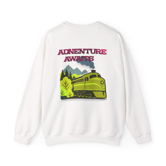 Vintage Train Adventure Sweatshirt - Cozy Travel Design