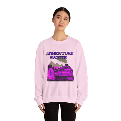 Vintage Train Adventure Sweatshirt - Cozy Travel Design