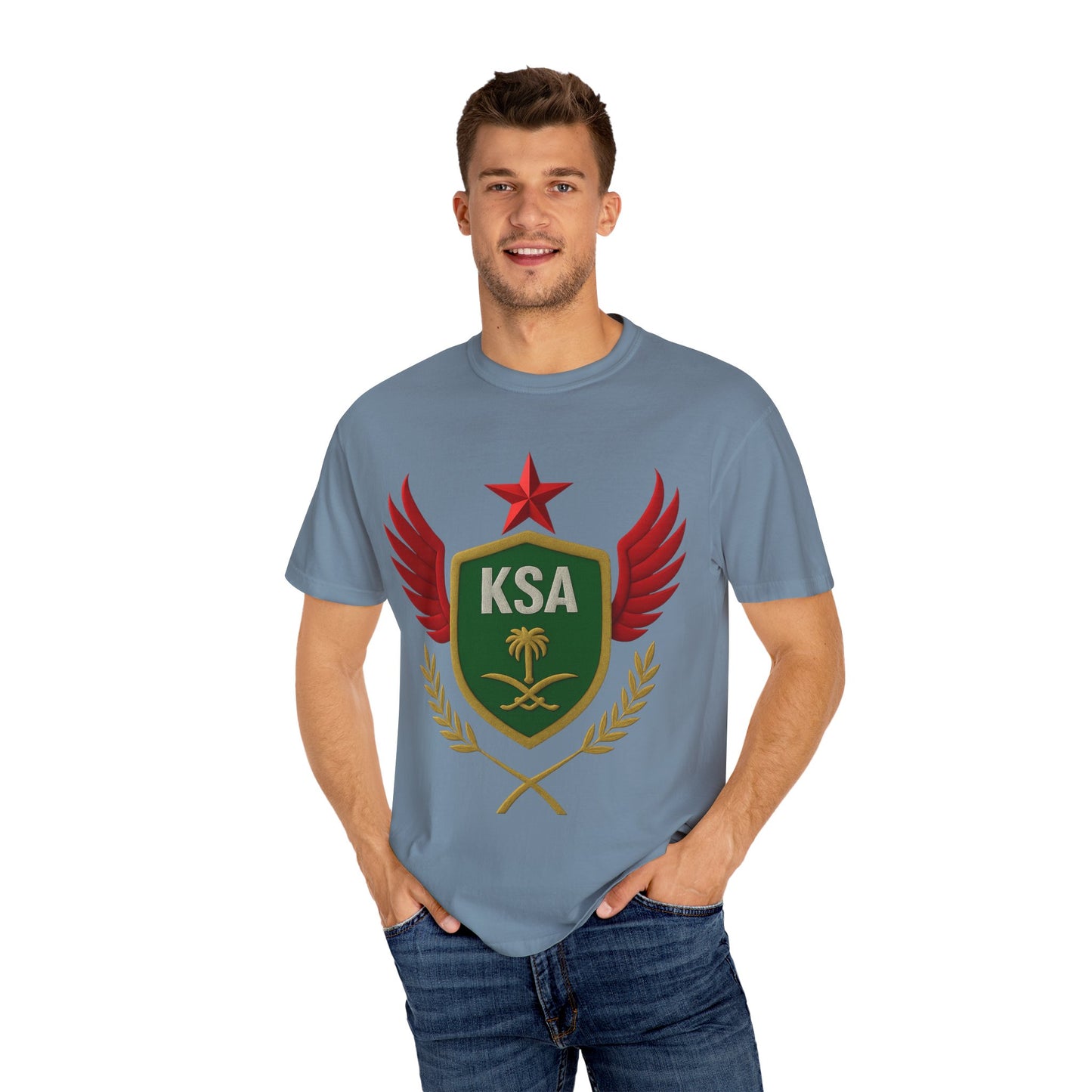 KSA Inspired Unisex Garment-Dyed T-shirt | Casual Style Tee, Graphic Shirt, Unique Design, Gift for Fans, Summer Fashion