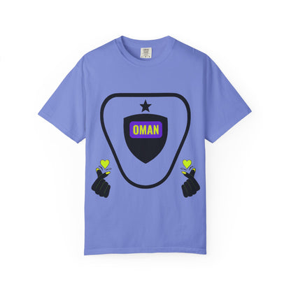 Oman Shield T-Shirt, Unisex Garment-Dyed Tee, Casual Wear, Travel Souvenir, Unique Gift, Everyday Comfort