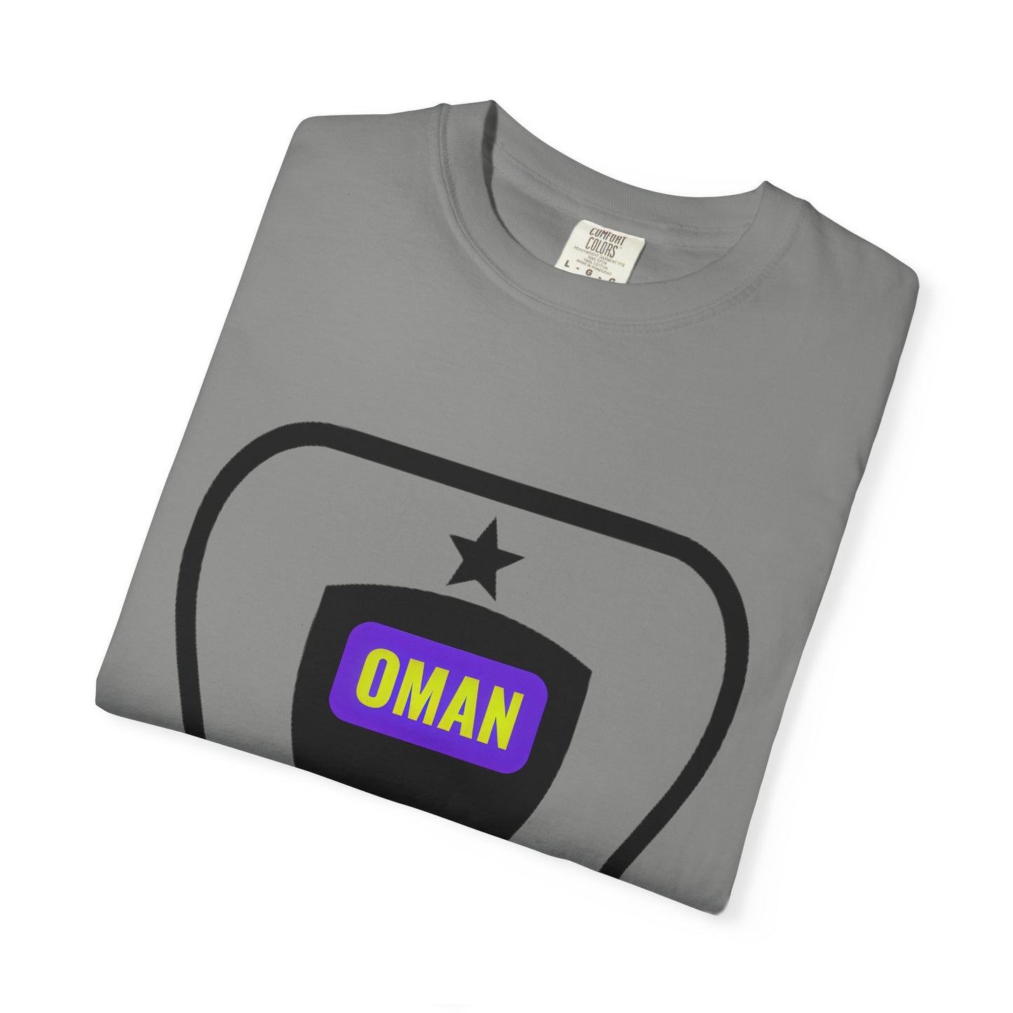 Oman Shield T-Shirt, Unisex Garment-Dyed Tee, Casual Wear, Travel Souvenir, Unique Gift, Everyday Comfort