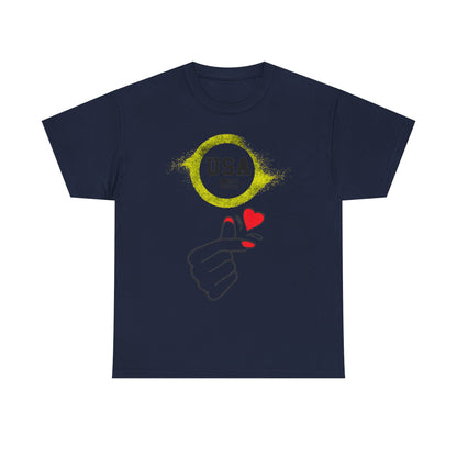 USA Love Graphic Tee, Unisex Cotton Shirt for Holidays, Gifts, Events, Patriotic Wear, Fun Fashion