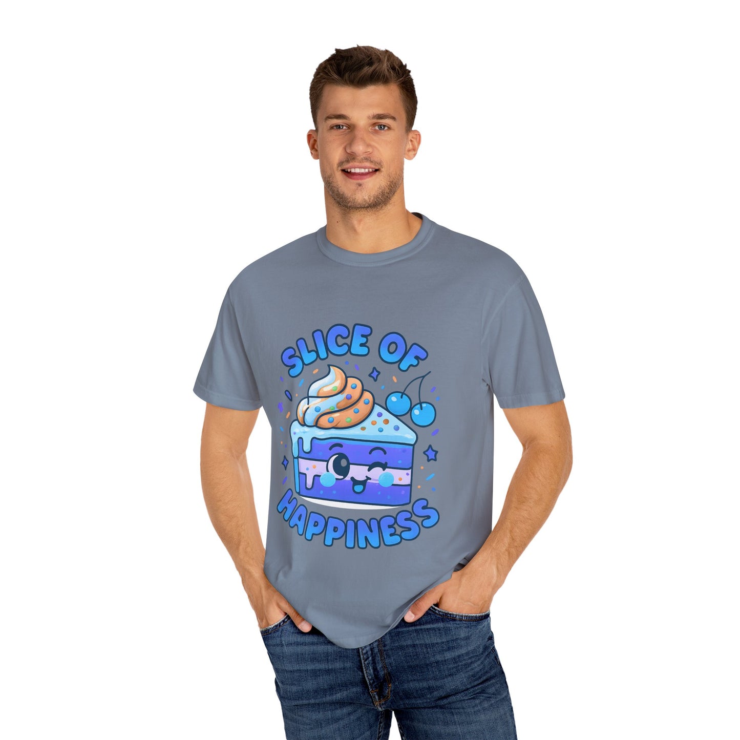 Colorful Slice of Happiness T-Shirt, Cute Dessert Tee, Unisex Graphic Tee, Sweet Gift for Foodies, Fun Casual Wear