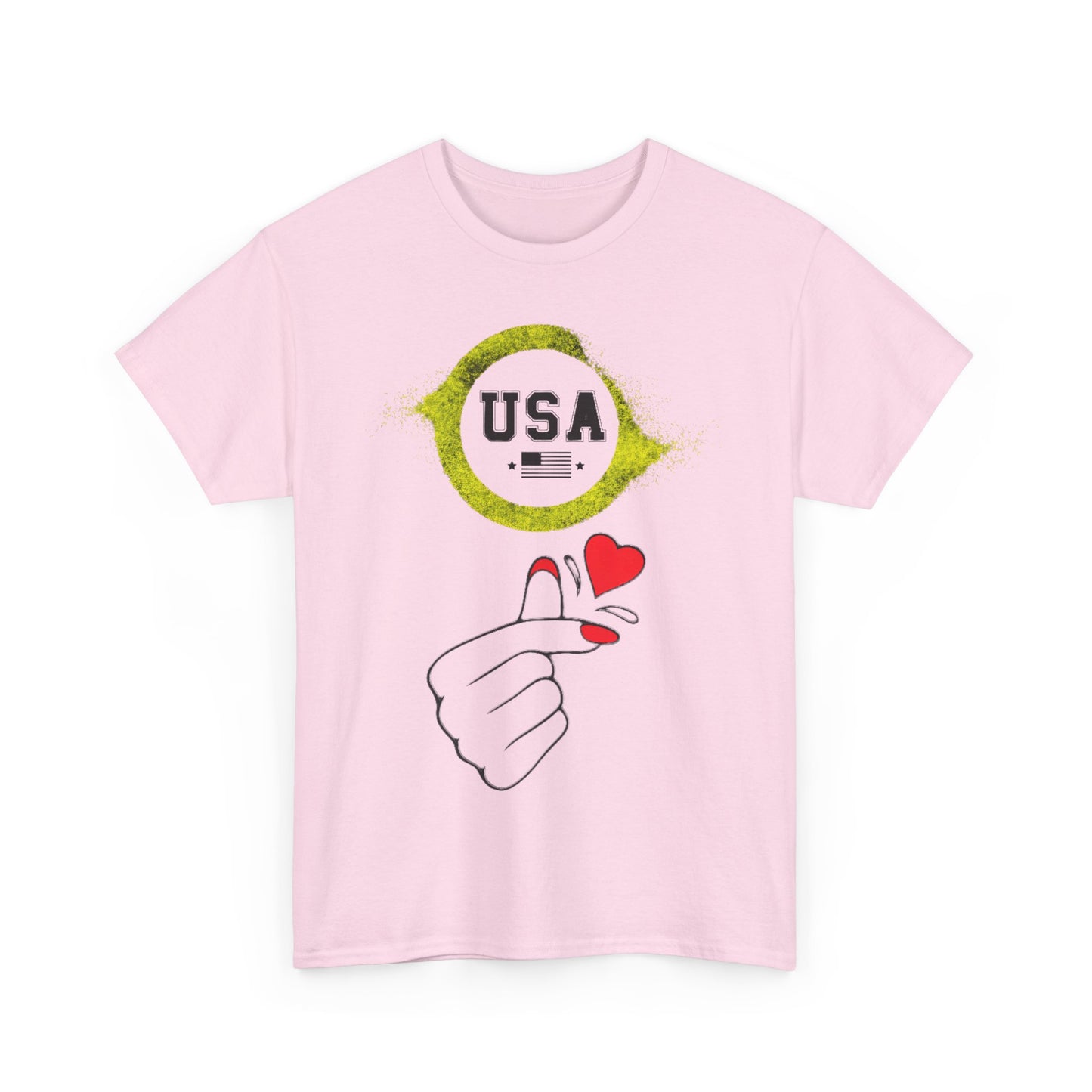 USA Love Graphic Tee, Unisex Cotton Shirt for Holidays, Gifts, Events, Patriotic Wear, Fun Fashion