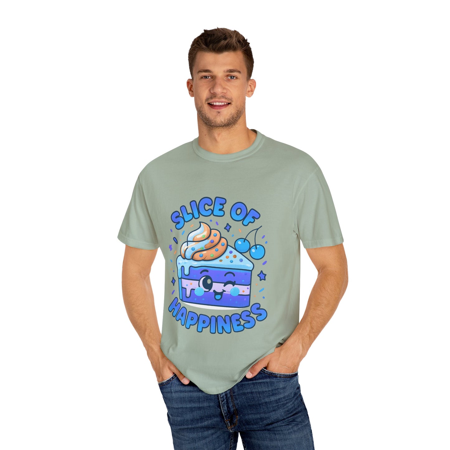 Colorful Slice of Happiness T-Shirt, Cute Dessert Tee, Unisex Graphic Tee, Sweet Gift for Foodies, Fun Casual Wear