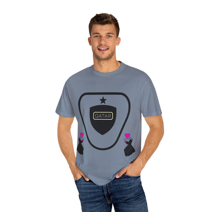 Qatar Pride Unisex Garment-Dyed T-Shirt, Casual Tee, LGBTQ+ Apparel, Sports Fan Gear, Gift for Him/Her/Friends