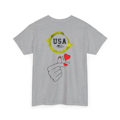 USA Love Graphic Tee, Unisex Cotton Shirt for Holidays, Gifts, Events, Patriotic Wear, Fun Fashion
