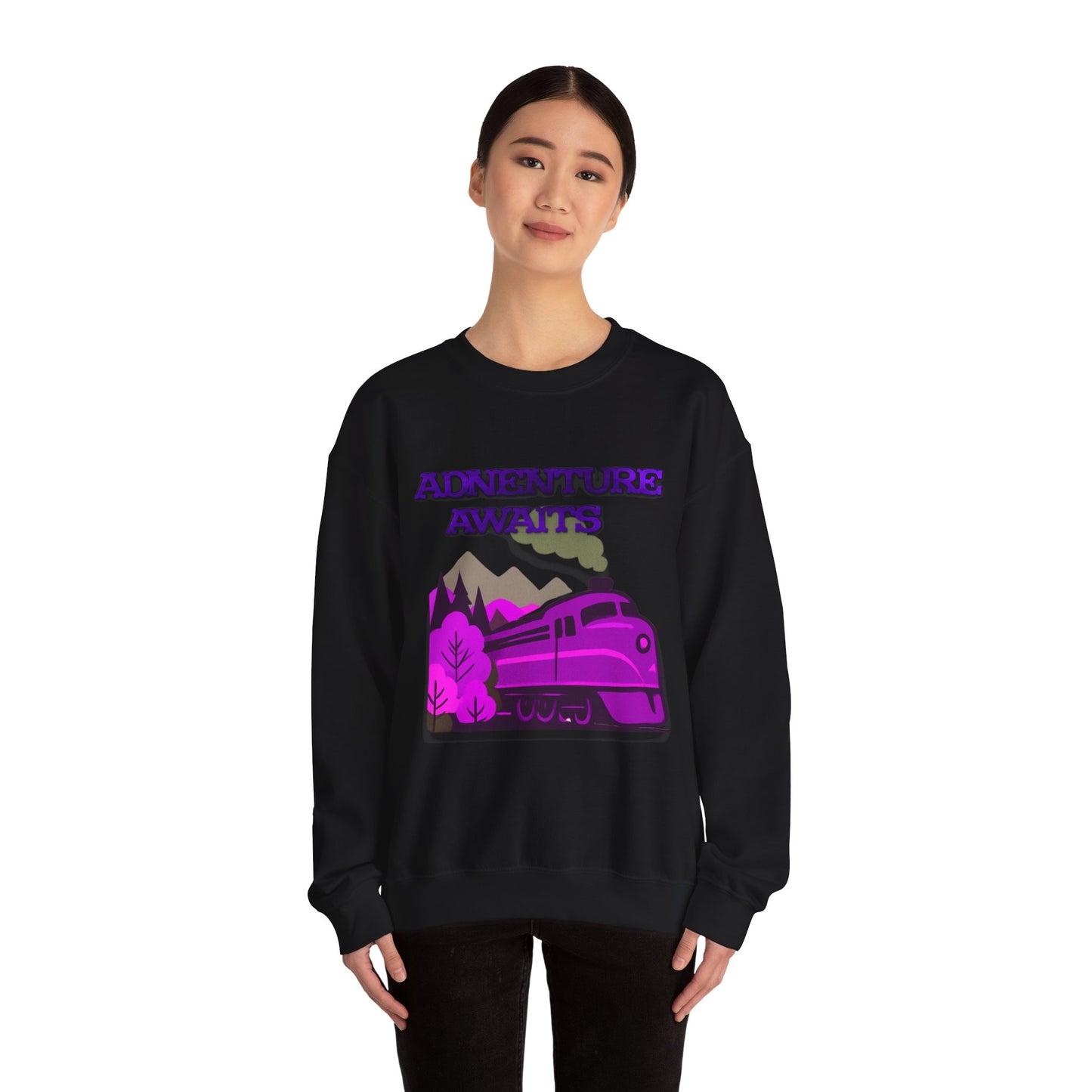 Vintage Train Adventure Sweatshirt - Cozy Travel Design
