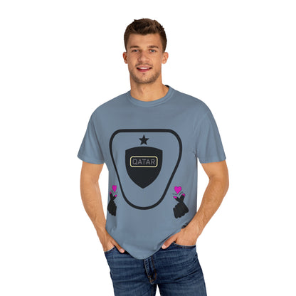 Qatar Pride Unisex Garment-Dyed T-Shirt, Casual Tee, LGBTQ+ Apparel, Sports Fan Gear, Gift for Him/Her/Friends
