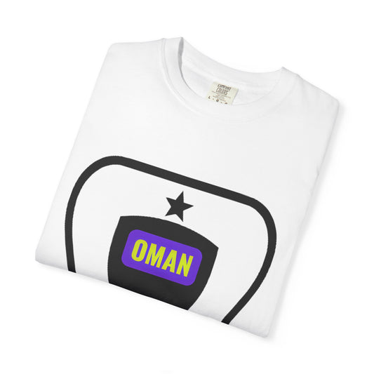 Oman Shield T-Shirt, Unisex Garment-Dyed Tee, Casual Wear, Travel Souvenir, Unique Gift, Everyday Comfort