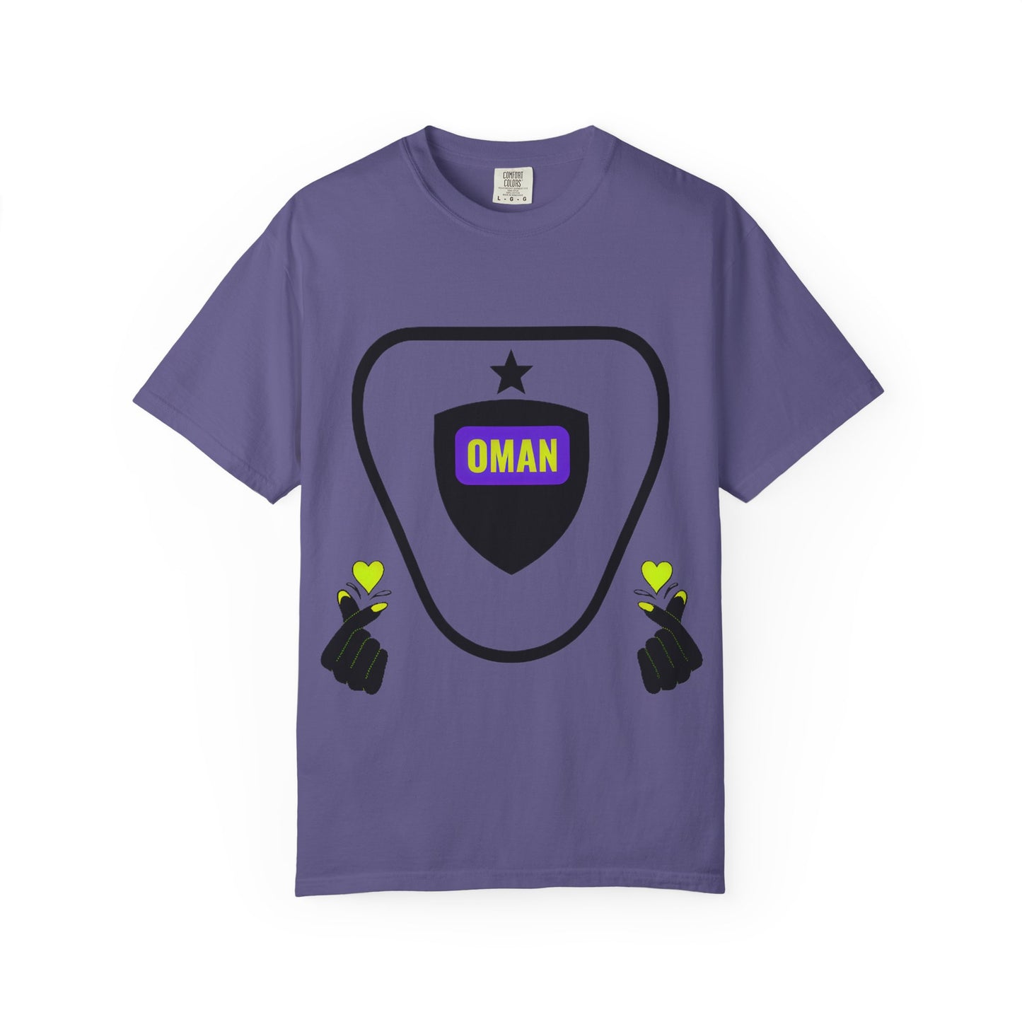 Oman Shield T-Shirt, Unisex Garment-Dyed Tee, Casual Wear, Travel Souvenir, Unique Gift, Everyday Comfort