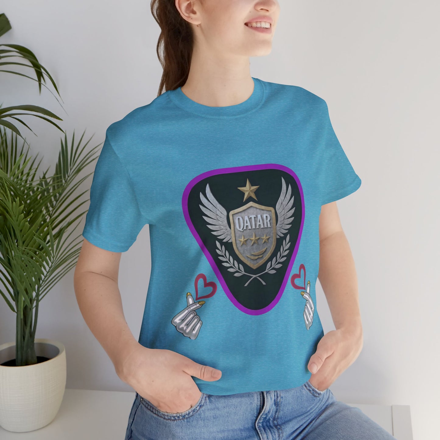 T-Shirt QATAR LOVE Unisex Jersey Short Sleeve Tee