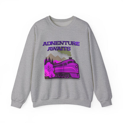 Vintage Train Adventure Sweatshirt - Cozy Travel Design