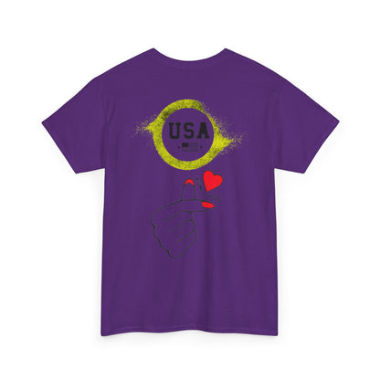 USA Love Graphic Tee, Unisex Cotton Shirt for Holidays, Gifts, Events, Patriotic Wear, Fun Fashion
