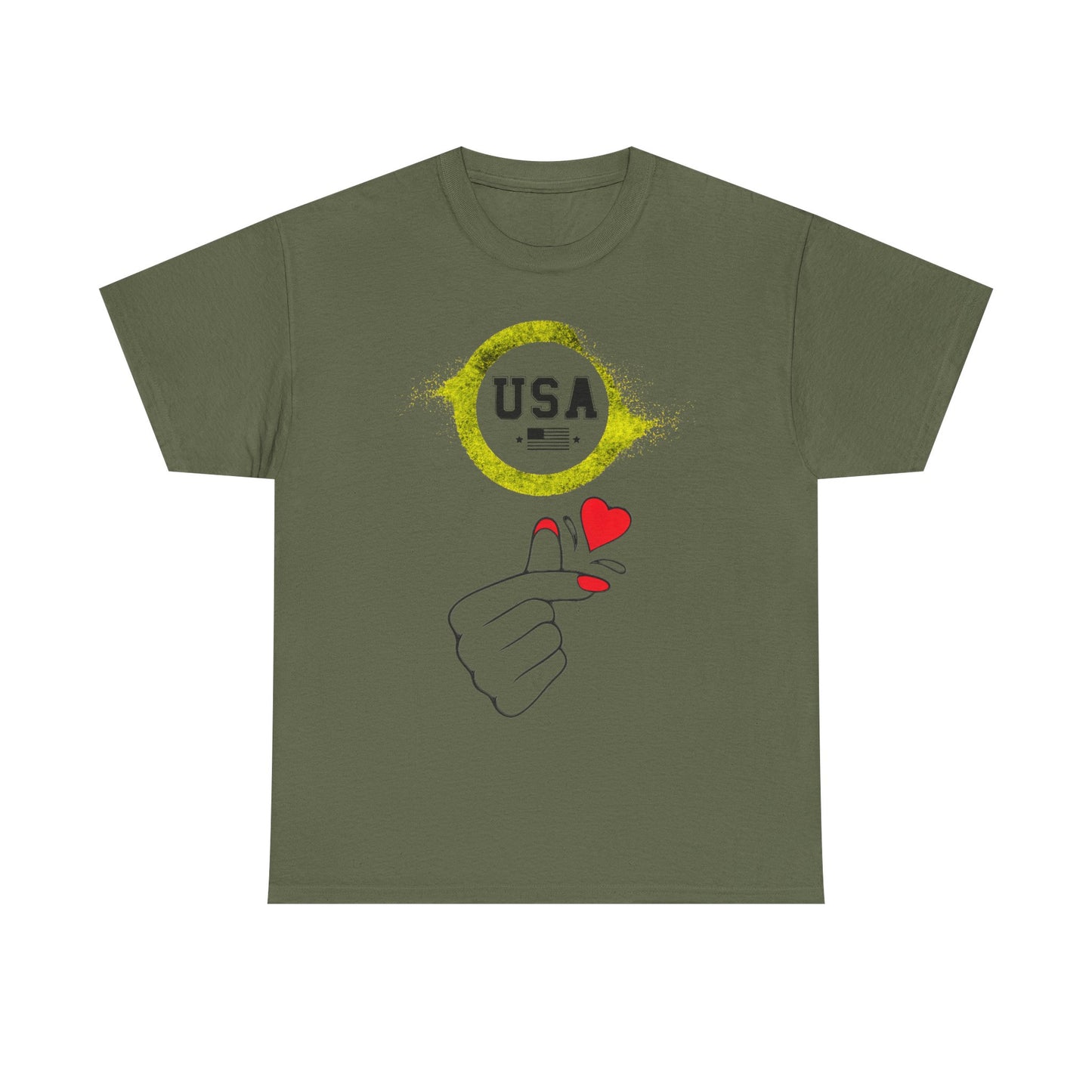 USA Love Graphic Tee, Unisex Cotton Shirt for Holidays, Gifts, Events, Patriotic Wear, Fun Fashion